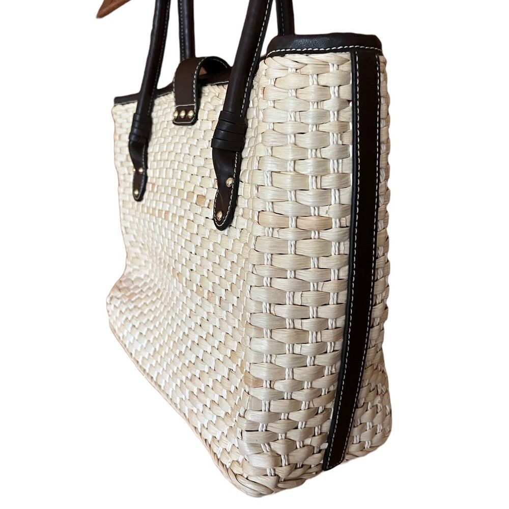 Chaps weaved lined tote purse